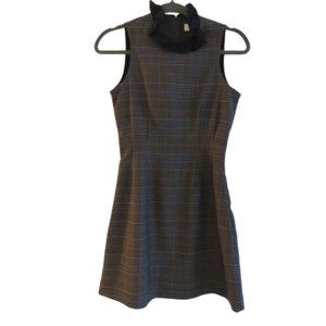 SEA NEW YORK Wool Blend Plaid Dark Academia Shift Dress - Size US 0